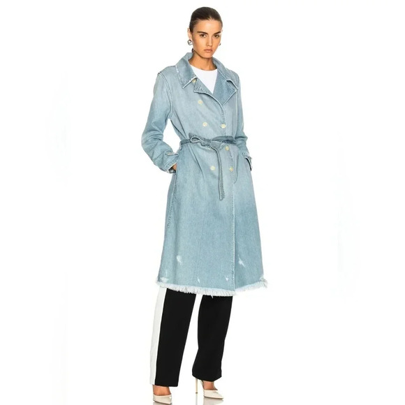 *EUC* FRAME Le Denim Trench Coat, Daphne Sz Medium - Picture 1 of 11
